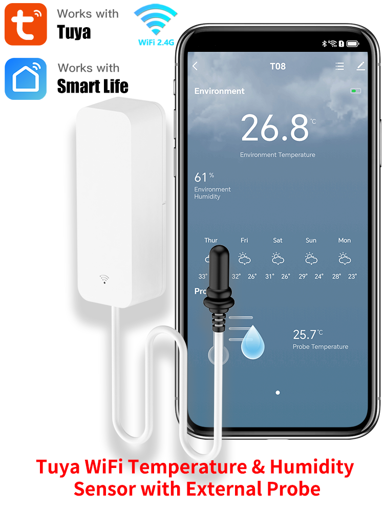 Planted Aquarium Temperature - Tuya WiFi Temperature Humidity Sensor With