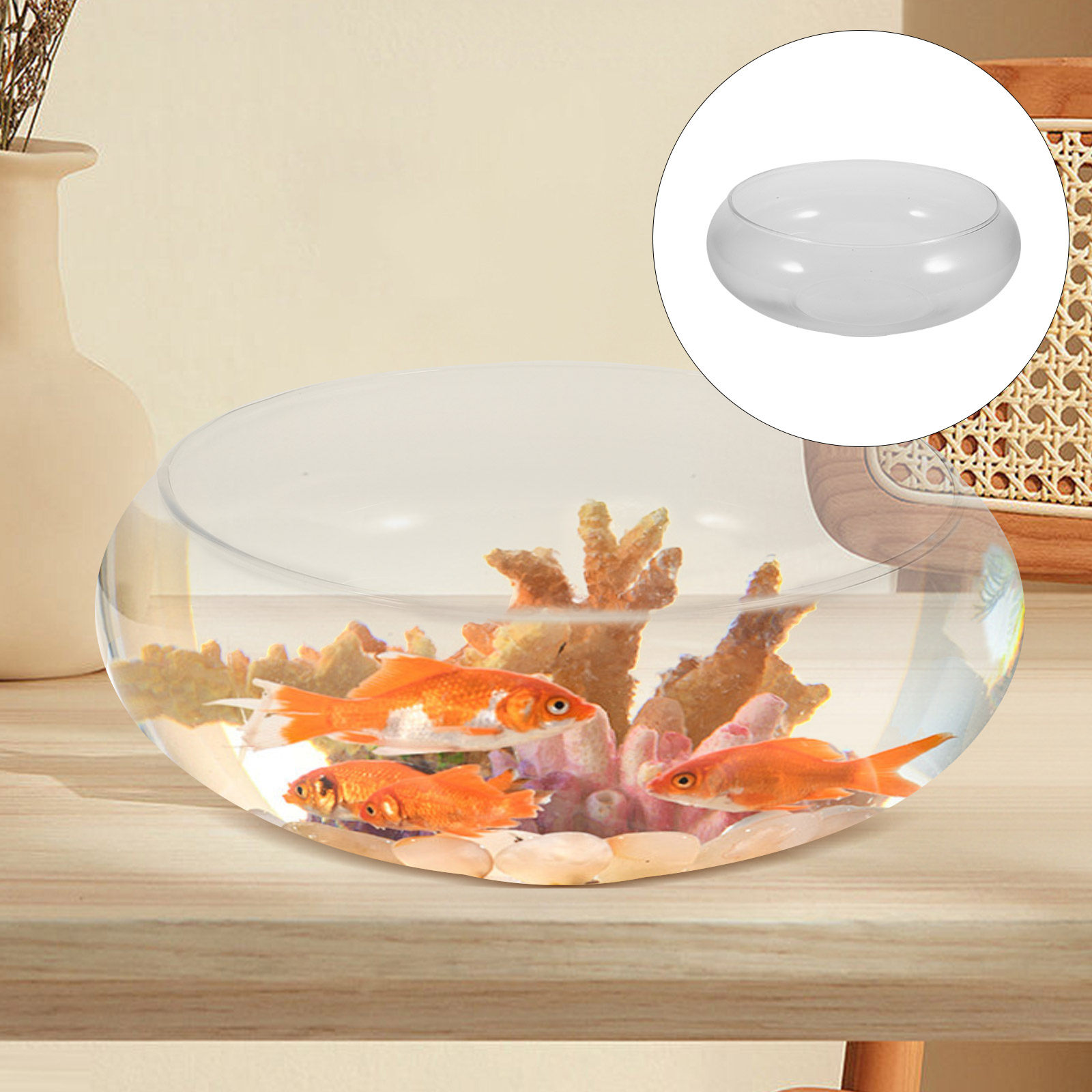 Planted Aquarium Bowl - Clear Glass Fish Bowl Small Desktop