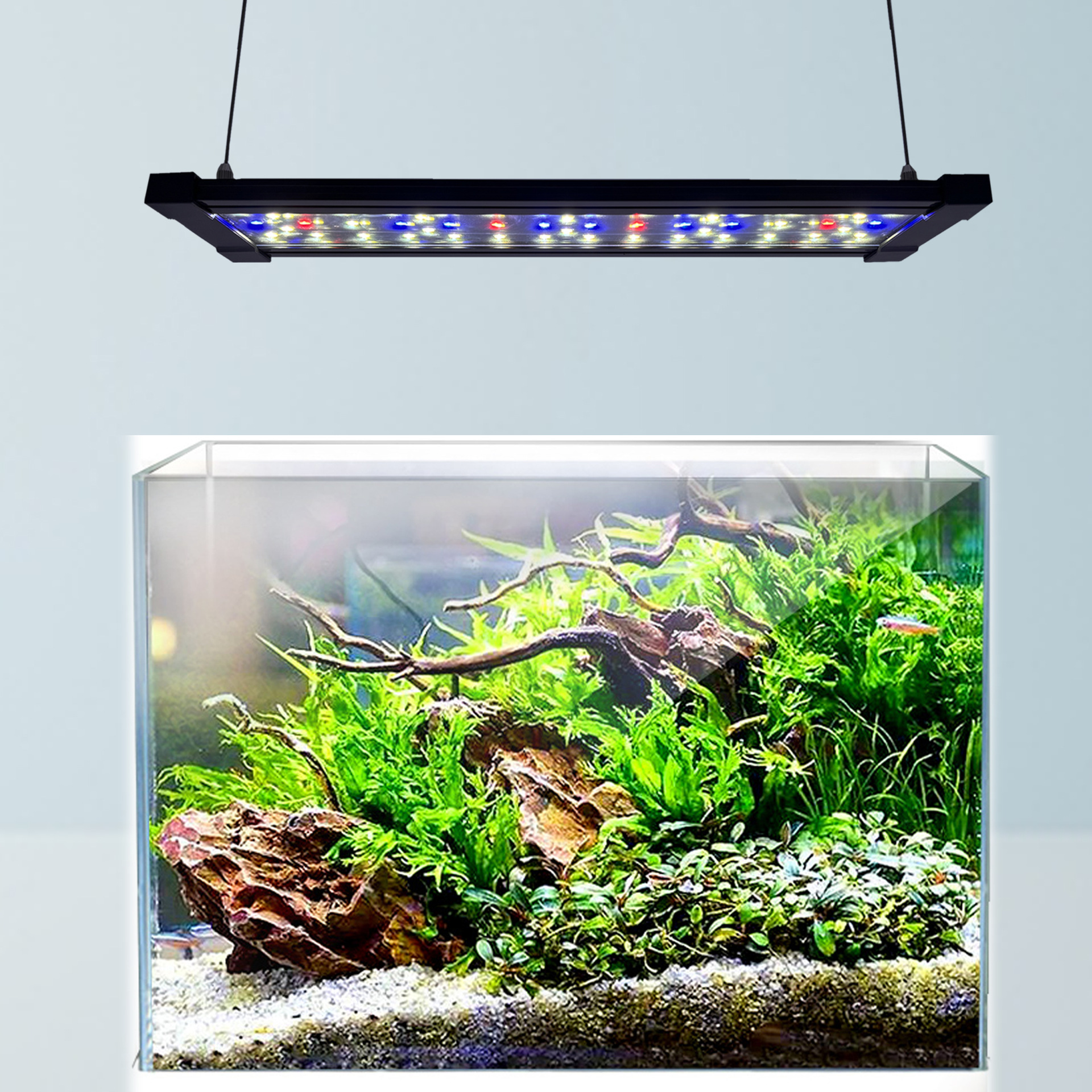 Planted Aquarium Hanging Light - Full Spectrum Brightening LED Plant Lighting,