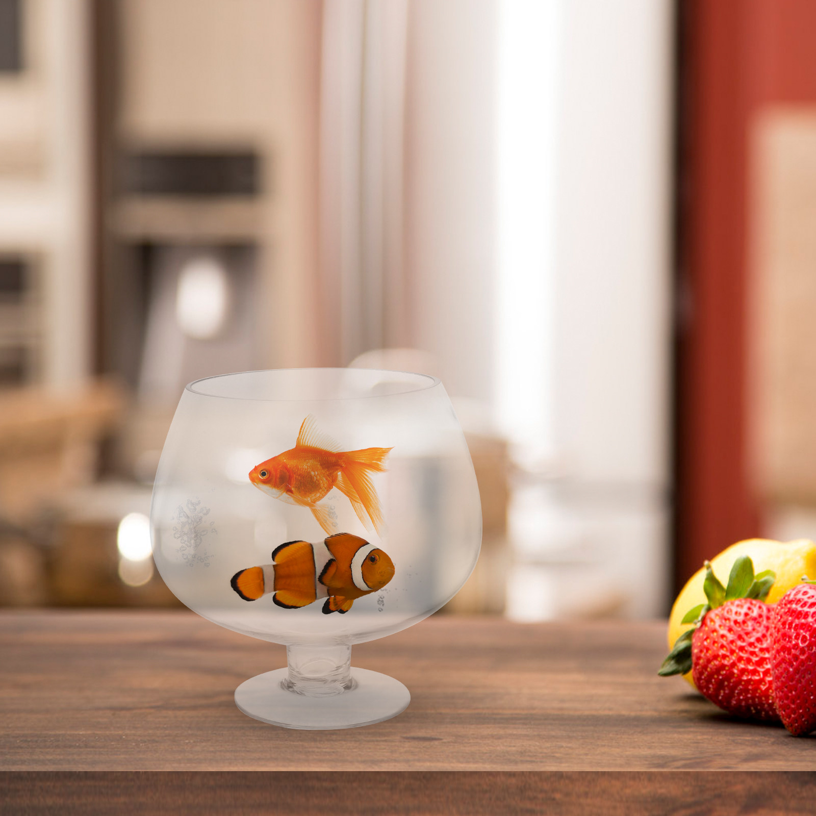 Planted Aquarium Bowl - Transparent Round Glass Fish Bowl 1000Ml