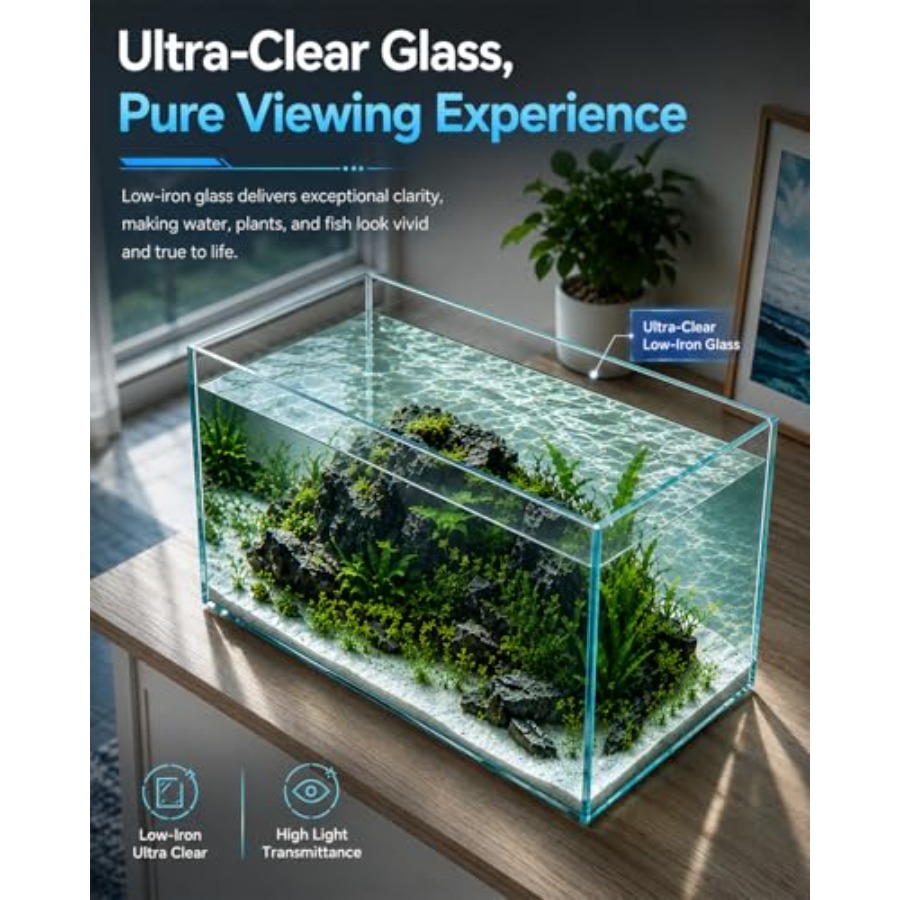 10 Gallon Glass Fish Tank Open - Planted Aquarium Bowl recension och pris