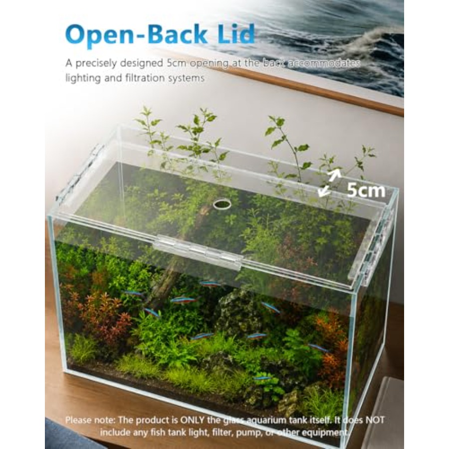 10 Gallon Glass Fish Tank Open - Planted Aquarium Bowl recension och pris
