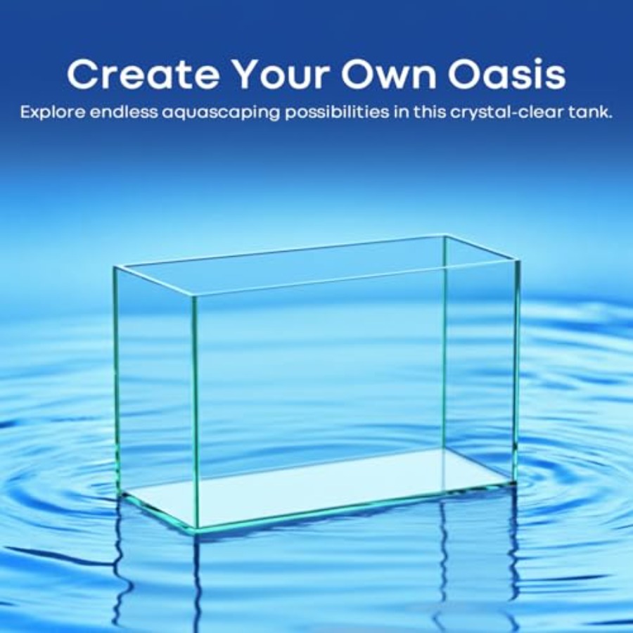 Glass Fish Tank Open-Back Lid  - Planted Aquarium Bowl recension och pris