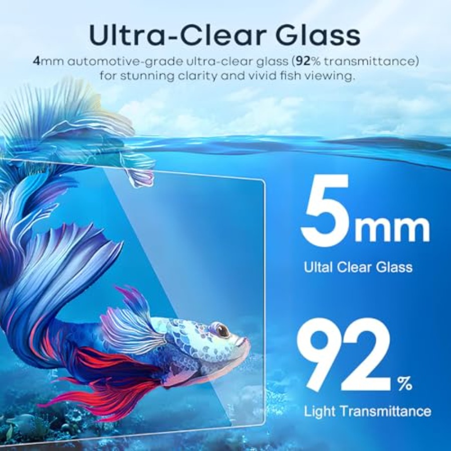 Glass Fish Tank Open-Back Lid  - Planted Aquarium Bowl recension och pris