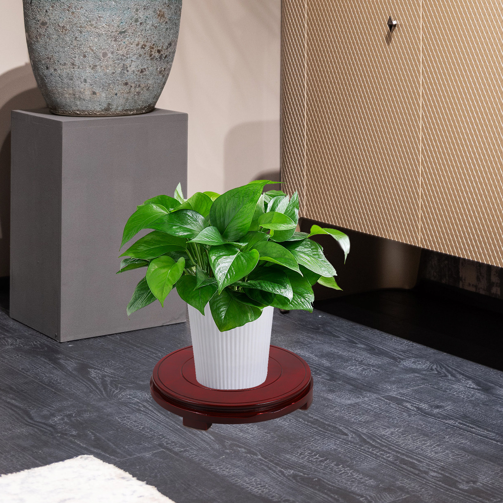 Wooden Display Stand Base Roun - Planted Aquarium Bowl recension och pris