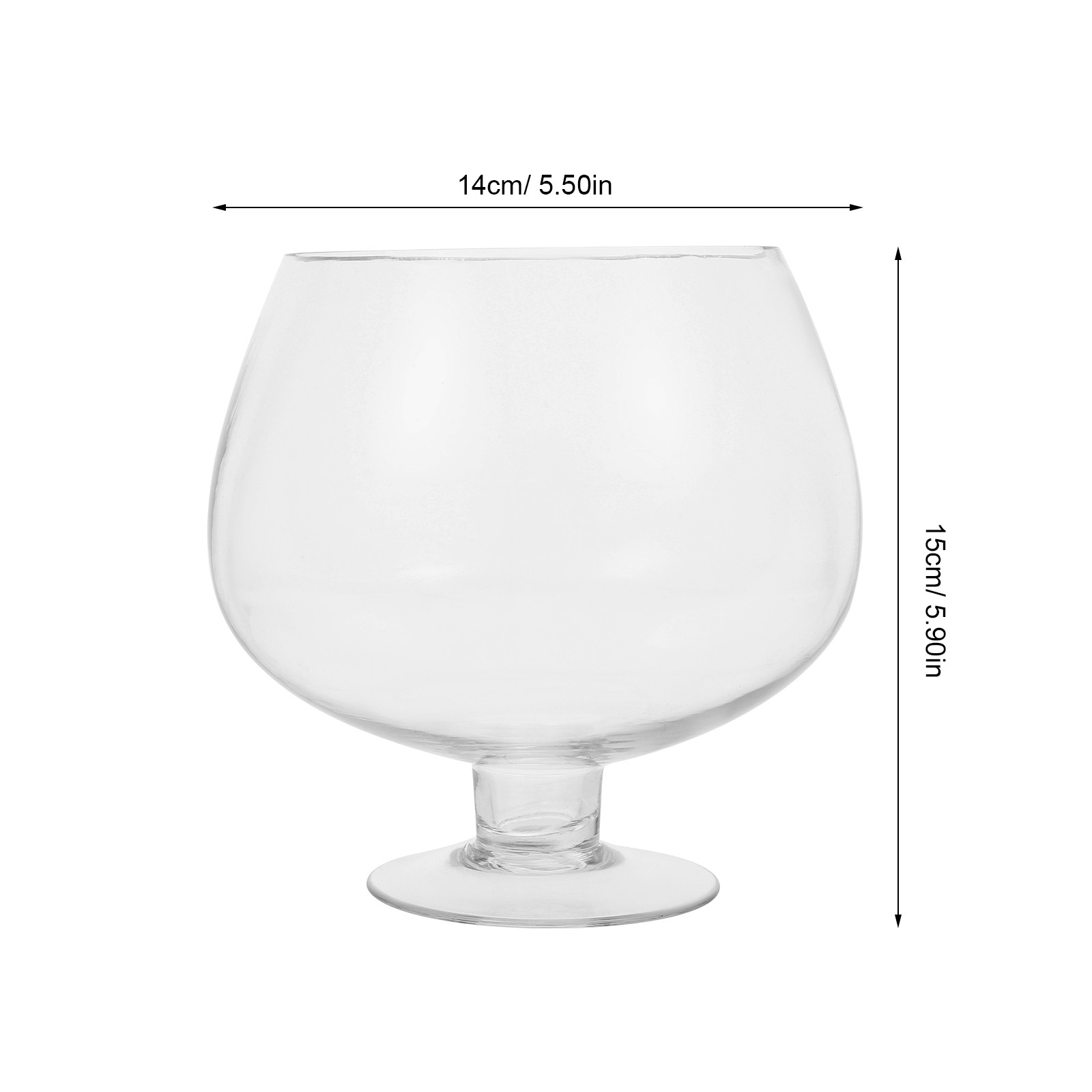 Transparent Round Glass Fish B - Planted Aquarium Bowl recension och pris